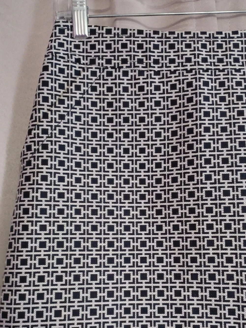 Banana Republic Silk Cotton Blend Geometric Mini Skirt Size 2 Pockets Preppy Mod
